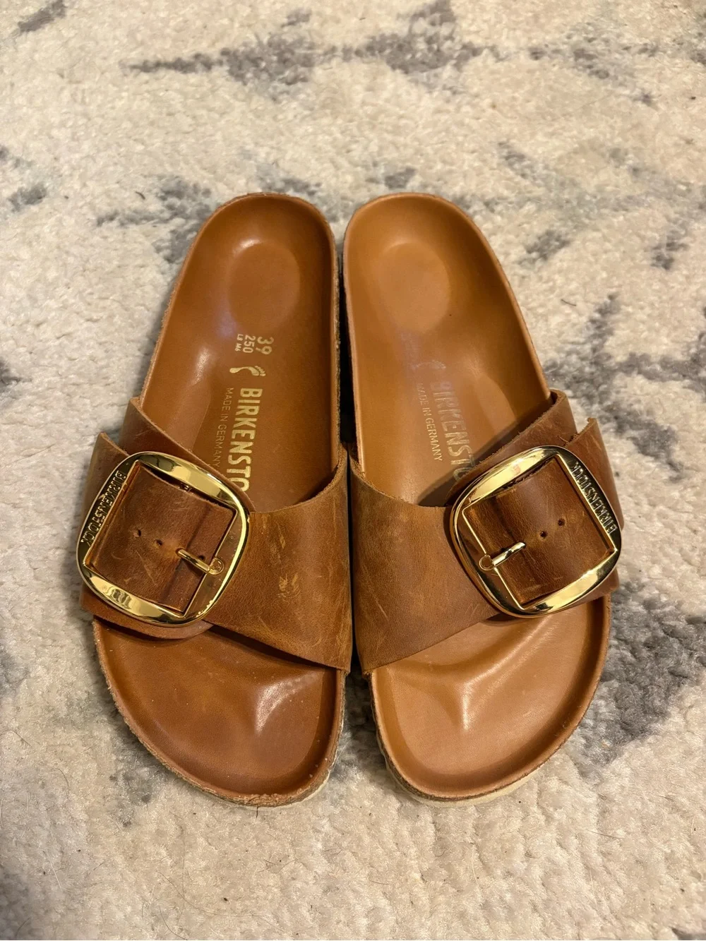 Birkenstock Single Strap Sandal in Cognac - Picture 2 of 4